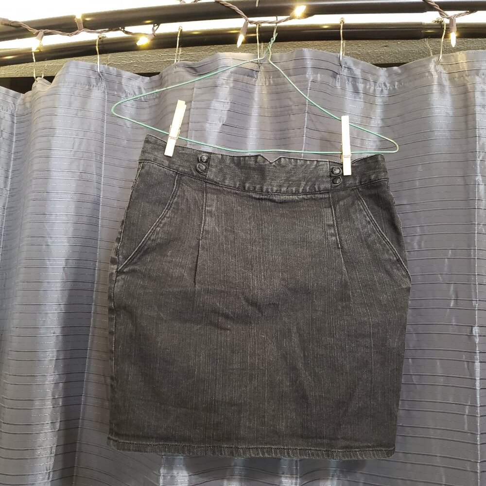 OBEY Brand Pencil Skirt - Black Denim - Size 27